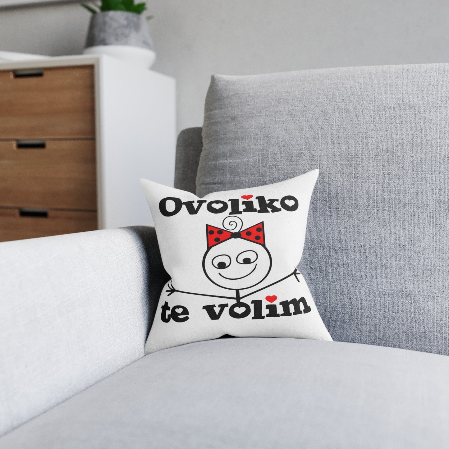 Jastuk 28×28 cm OVOLIKO TE VOLIM