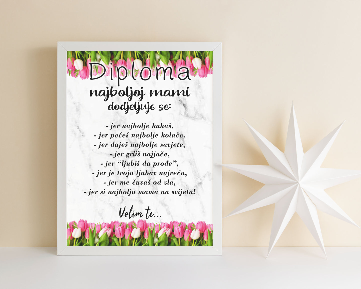 Ram/Poster DIPLOMA NAJBOLJA MAMA