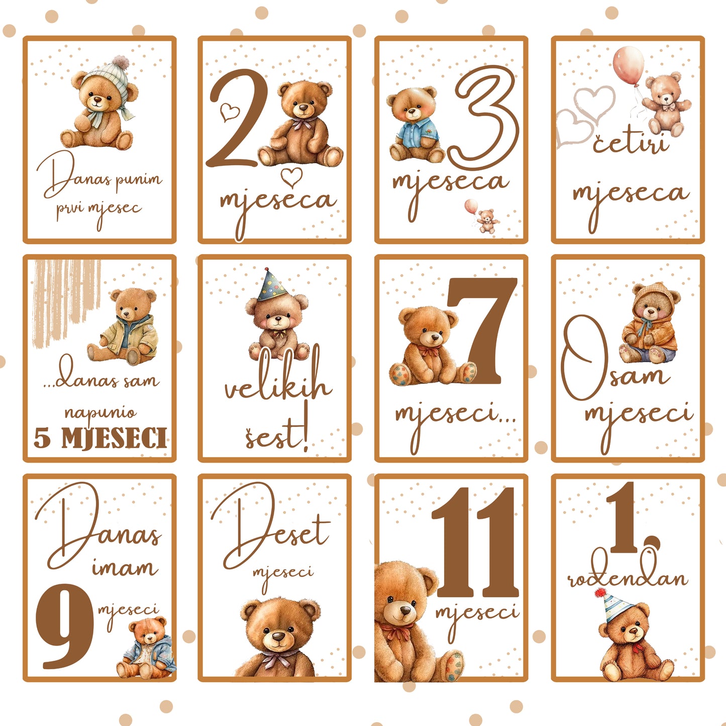SET BABY KARTICE ZA SLIKANJE "MEDVJEDIĆ"