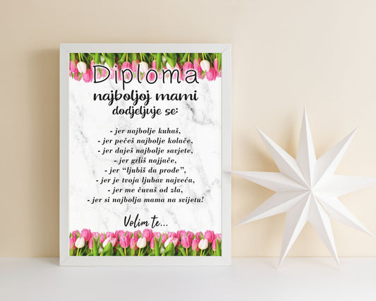 Ram/Poster DIPLOMA NAJBOLJA MAMA